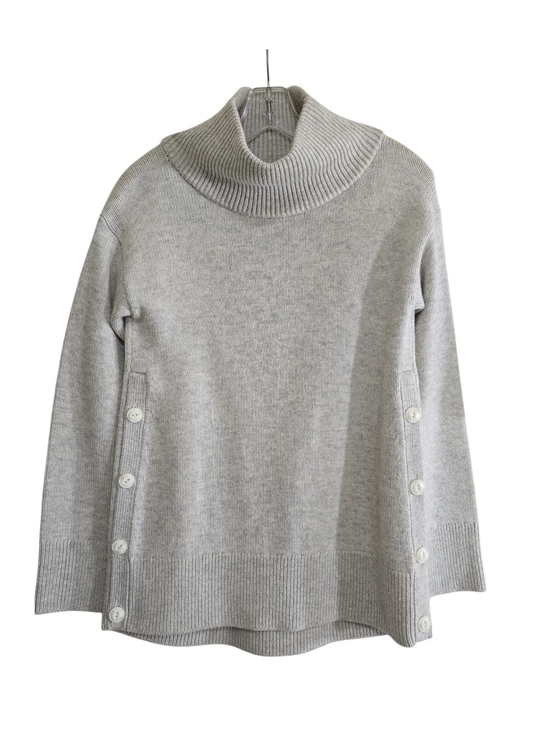 rag & bone Sweaters - Rag & Bone Phyllis Gray Wool Cashmere Blend Side Button Mock Neck Sweater XXS